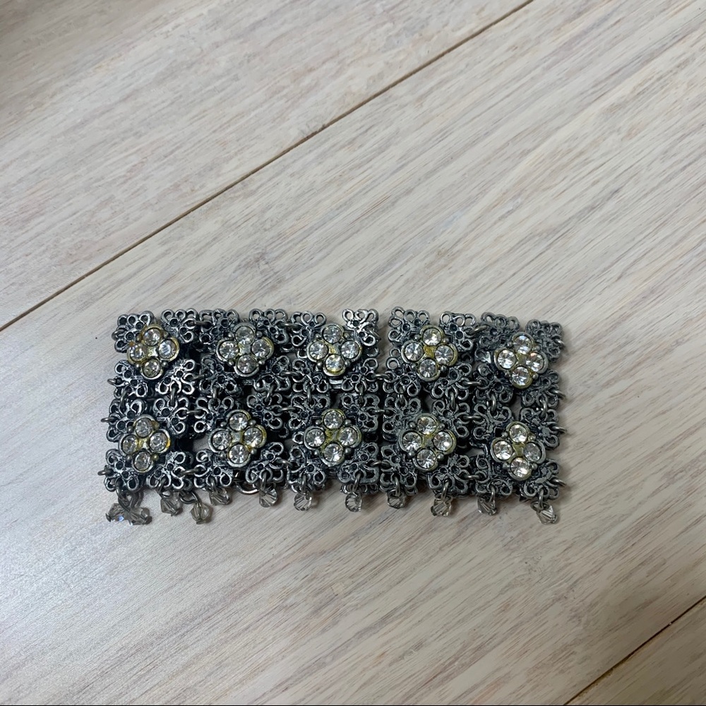 Silver Diamond Statement Bracelet - image 5